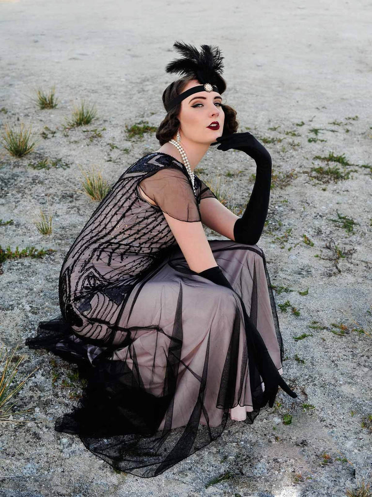 2PCS Top Seller 1920er Abendkleid & Zubehör