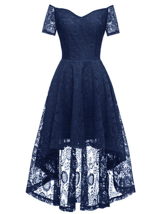 1950ER SCHULTERFREIES BLUMENSPITZE KLEID