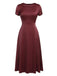 EINFARBIGES DARLENE-KLEID MIT PERLENKNÖPFEN