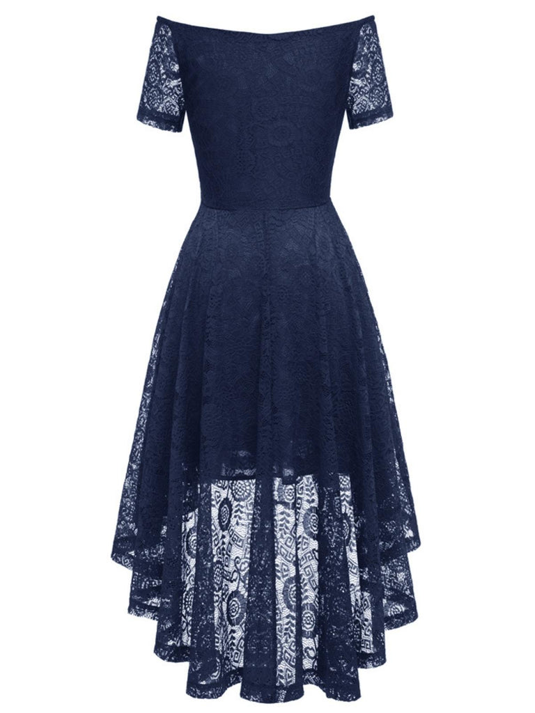 1950ER SCHULTERFREIES BLUMENSPITZE KLEID