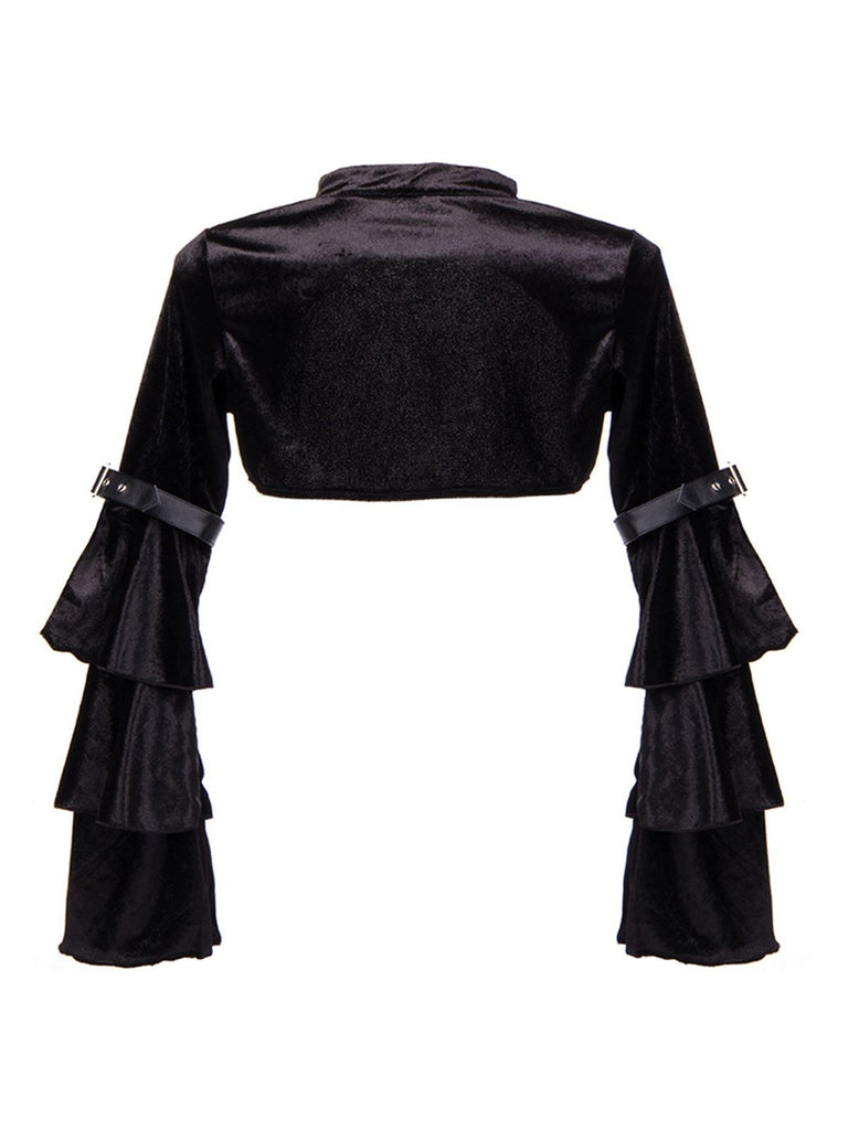 STEAMPUNK GOTISCHER HALLOWEEN-SCHAL MIT RÜSCHENÄRMELN