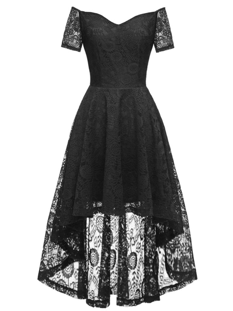 1950ER SCHULTERFREIES BLUMENSPITZE KLEID
