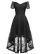 1950ER SCHULTERFREIES BLUMENSPITZE KLEID