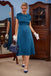 [Vorverkauf] BLAU VINTAGE KURZARM SWING KLEID