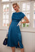 [Vorverkauf] BLAU VINTAGE KURZARM SWING KLEID