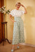 GRÜN-WEISS GEPOLSTERTER JUMPSUIT