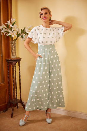 GRÜN-WEISS GEPOLSTERTER JUMPSUIT