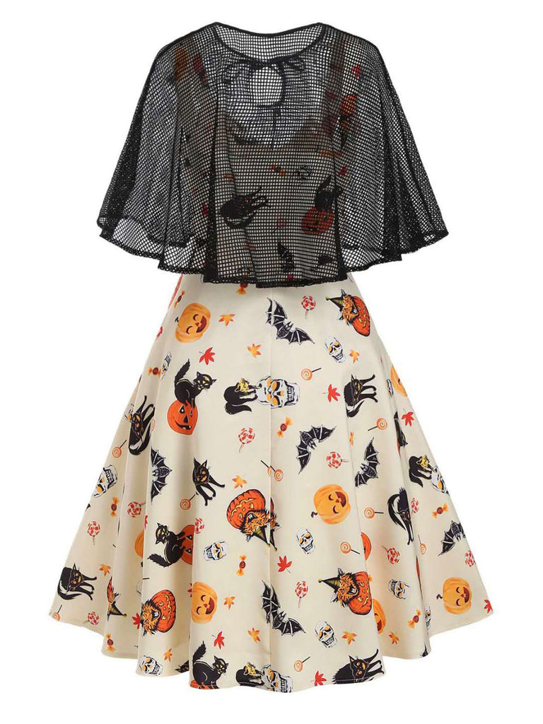 1950ER UMHÄNGE KÜRBIS HALLOWEEN KLEID