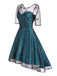 1950ER BLUMEN SPITZE KURZARM HILO KLEID
