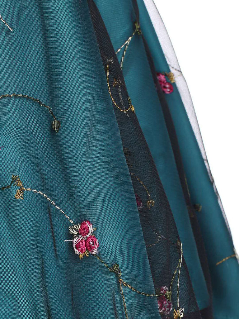1950ER BLUMEN SPITZE KURZARM HILO KLEID