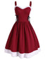 WEINROT 1950ER SPAGHETTI SWING KLEID