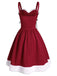 WEINROT 1950ER SPAGHETTI SWING KLEID