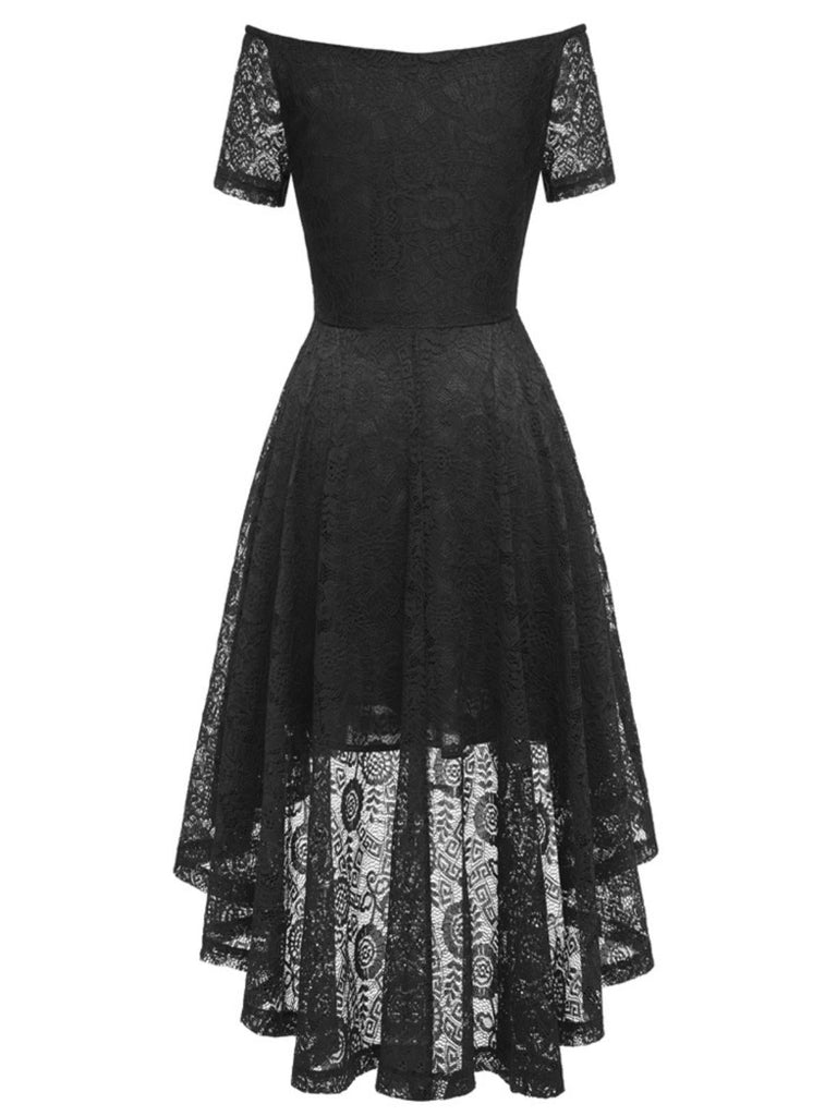 1950ER SCHULTERFREIES BLUMENSPITZE KLEID