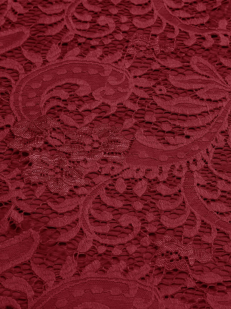 Rot 1950ER SPITZE BLUMEN SWING KLEID