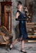DUNKEL BLAU 1920ER FRANSEN GATSBY FLAPPER KLEID