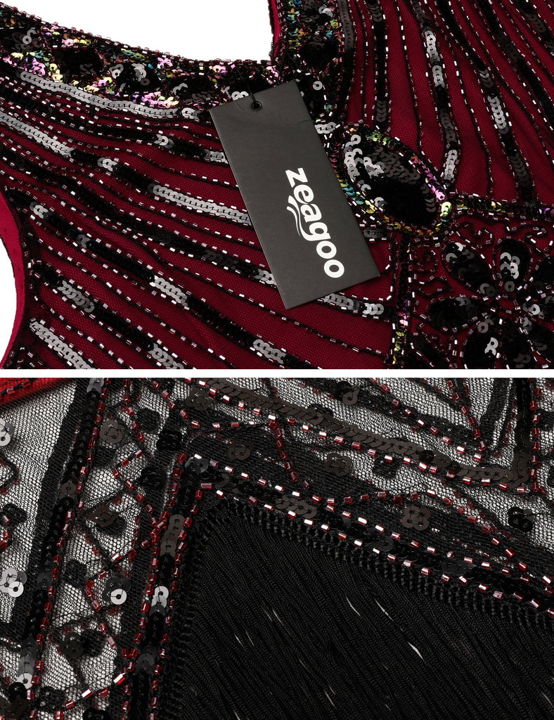 1920ER PAILLETTEN FRANSEN KLEID