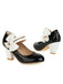 VINTAGE PATCHWORK BOW HOHE ABSATZ SCHUHE