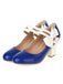 VINTAGE PATCHWORK BOW HOHE ABSATZ SCHUHE