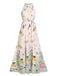 [Vorverkauf] Beiges 30er Vintage Maxikleid mit Blumen und Schmetterlingen