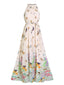 [Vorverkauf] Beiges 30er Vintage Maxikleid mit Blumen und Schmetterlingen