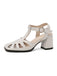 RETRO CUTOUT SANDALEN HIGH HEEL SCHUHE