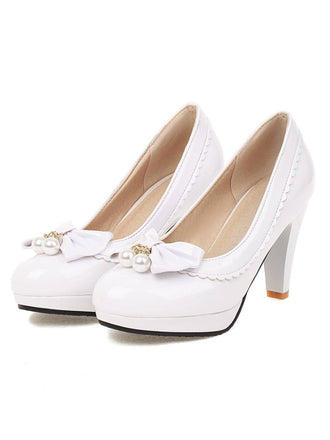 RETRO BOGEN-PERLEN-HOHE ABSÄTZE SCHUHE