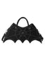 Retro Schwarz Halloween Fledermausform Spinnennetz Handtasche