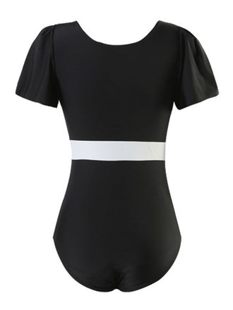 V-AUSSCHNIT PATCHWORK KURZARM BADEANZUG