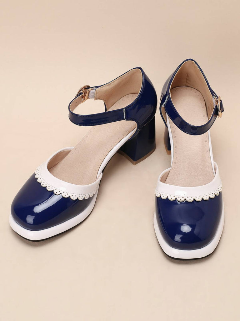 Rot RETRO KNÖCHELRIEMEN HIGH HEELS SCHUHE