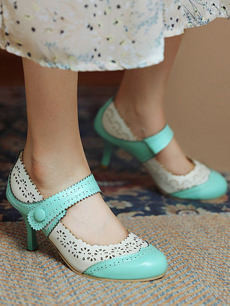 MARY JANE STILETTO-ABSATZ MIT RUNDEM KOPF