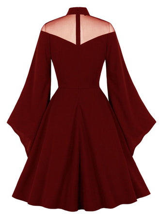 SWING KLEID LANGE FLARE ÄRMEL BLACK GAZE