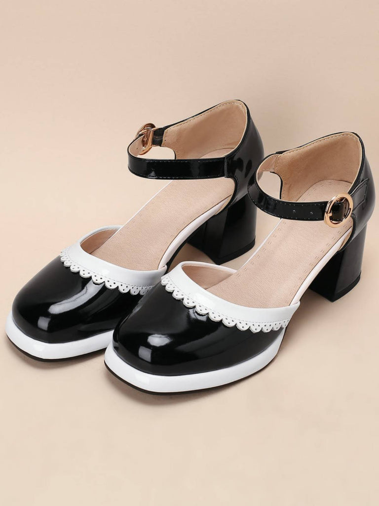 Rot RETRO KNÖCHELRIEMEN HIGH HEELS SCHUHE