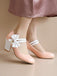 VINTAGE PATCHWORK BOW HOHE ABSATZ SCHUHE