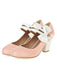 VINTAGE PATCHWORK BOW HOHE ABSATZ SCHUHE