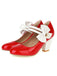 VINTAGE PATCHWORK BOW HOHE ABSATZ SCHUHE