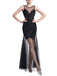 1920ER SCHWARZ PAILLETTEN HOCHZEIT KLEID