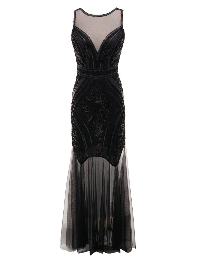 1920ER SCHWARZ PAILLETTEN HOCHZEIT KLEID