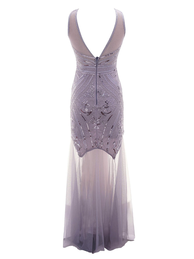 1920ER GRAU PAILLETTEN HOCHZEIT KLEID
