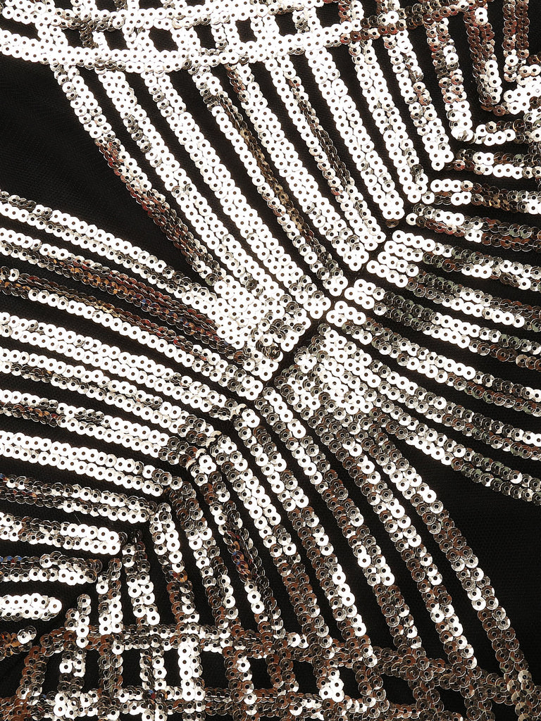 1920ER SCHWARZ PAILLETTEN MAXIKLEID