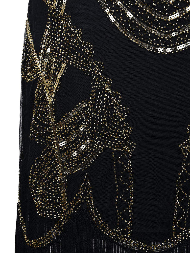 1920ER PAILLETTEN VERZIERT PERLEN FRINGE KLEID