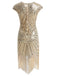 1920ER WEINROT PAILLETTEN PERLEN FRANSEN KLEID