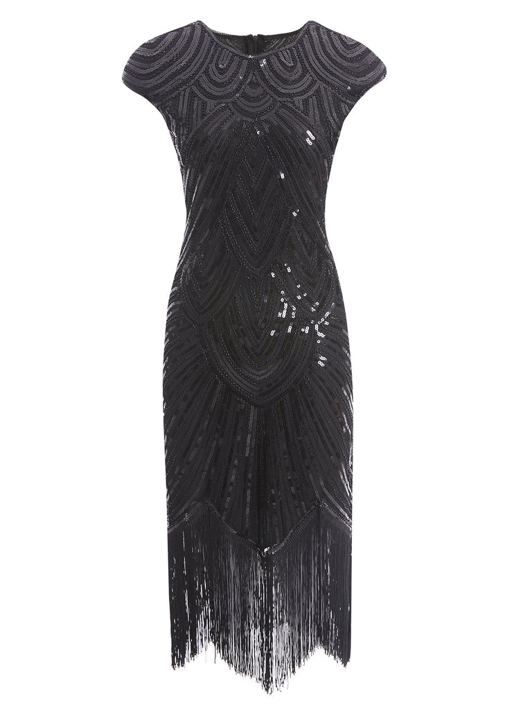 1920ER WEINROT PAILLETTEN PERLEN FRANSEN KLEID