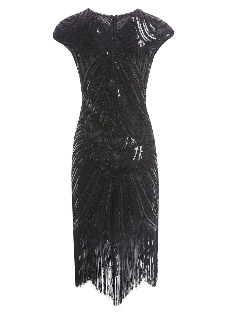 1920ER  PAILLETTEN PERLEN FRANSEN KLEID