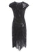 1920ER  PAILLETTEN PERLEN FRANSEN KLEID