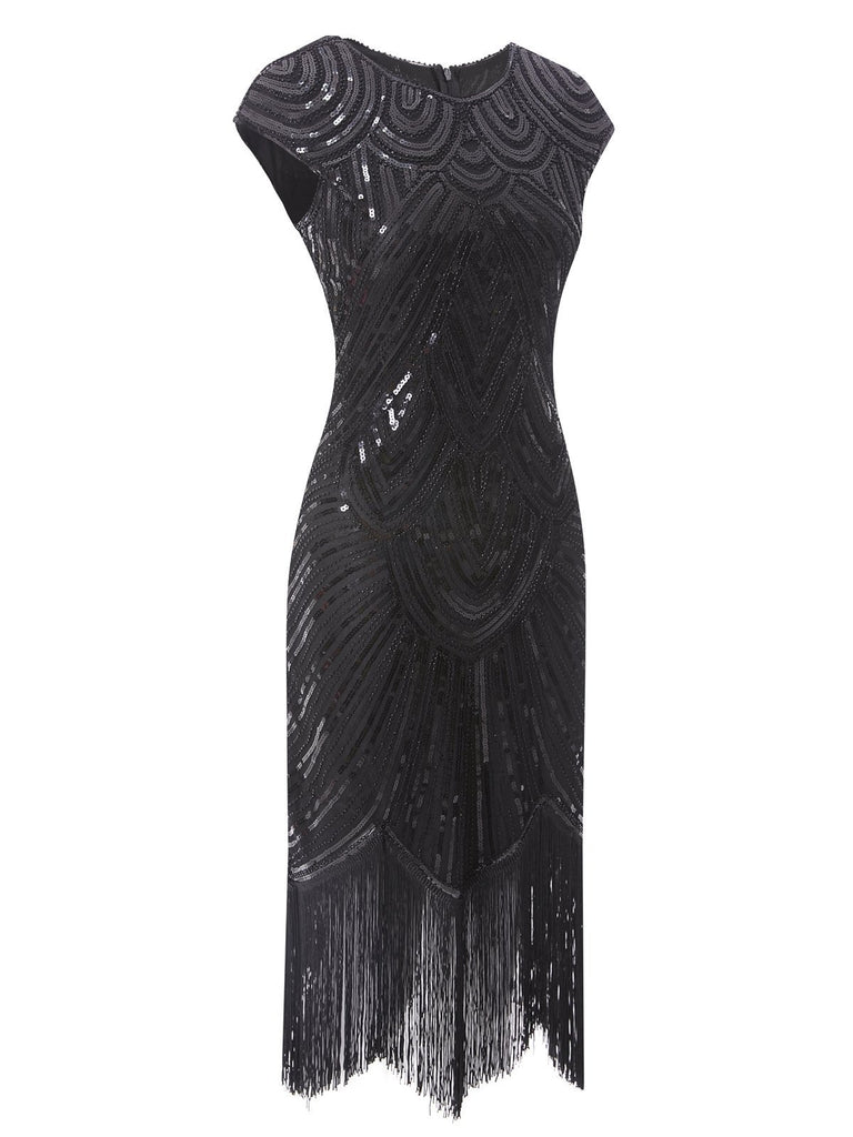 1920ER PAILLETTEN PERLEN FRANSEN KLEID