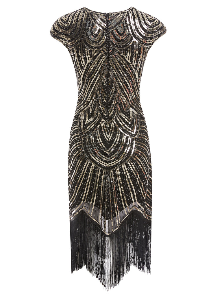 1920ER WEINROT PAILLETTEN PERLEN FRANSEN KLEID