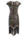 1920ER WEINROT PAILLETTEN PERLEN FRANSEN KLEID