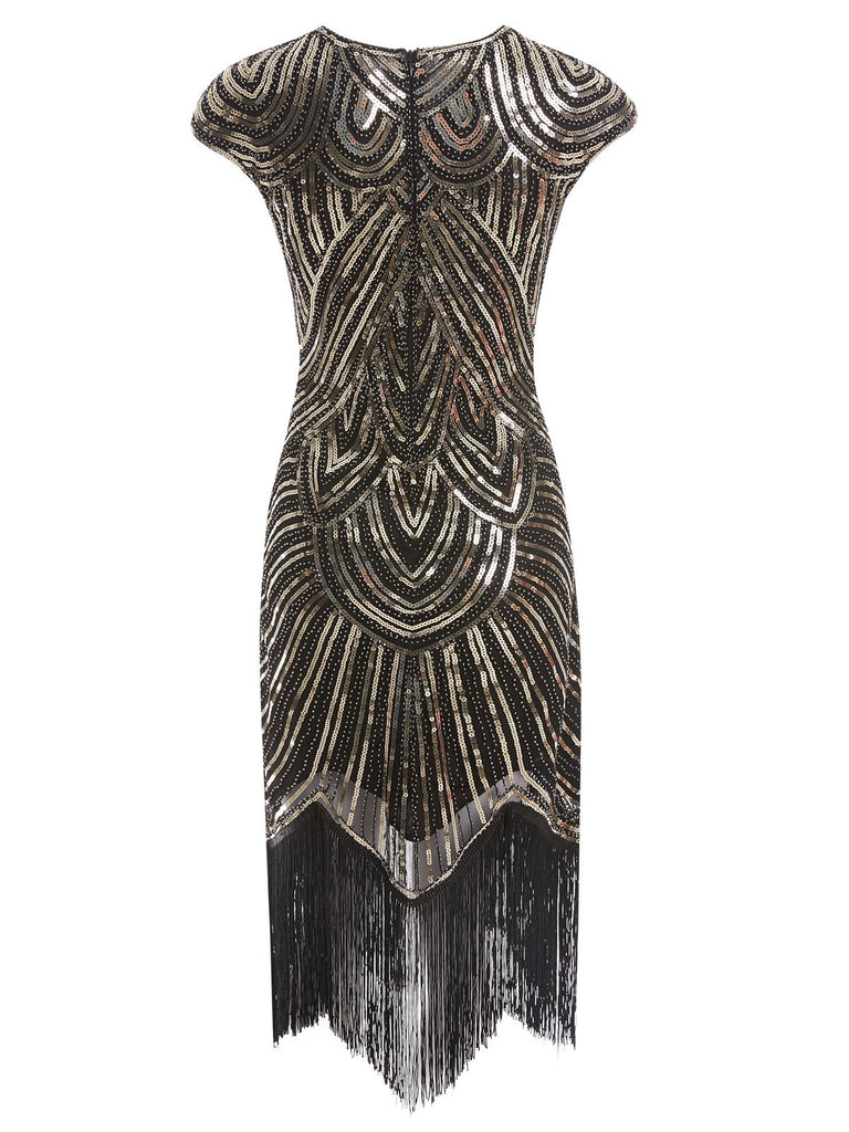 1920ER PAILLETTEN PERLEN FRANSEN KLEID