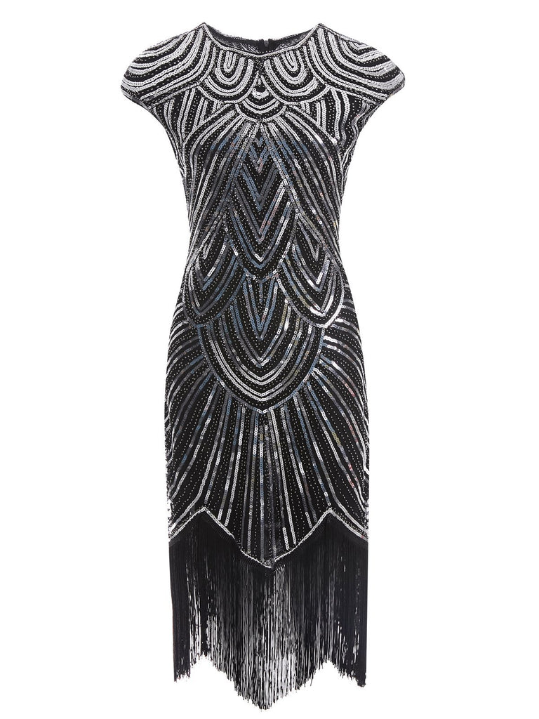 1920ER PAILLETTEN PERLEN FRANSEN KLEID