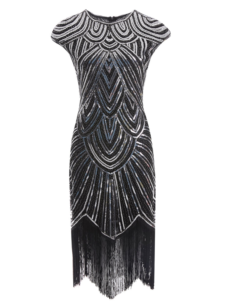 1920ER WEINROT PAILLETTEN PERLEN FRANSEN KLEID